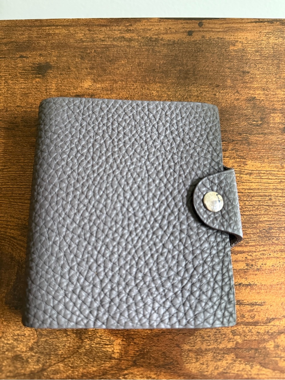 Hermès Ulysse Mini Leather Grey Notebook Cover w/Address Book insert